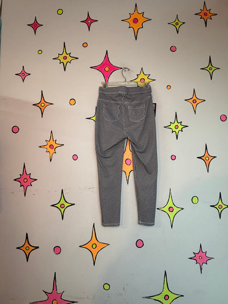 Black & White Capri Pants | Retro Mod Stretch Cropped Pants XS