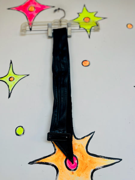 Vintage 1980s Black Soft Leather Waist Cincher Belt – Minimal Wear -S