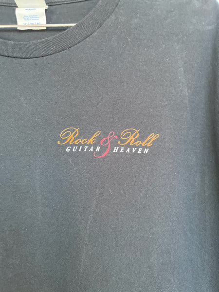 Vintage Black Rock N Roll Guitar Heaven Tee | Boho Grunge Band T Shirt | Size XL