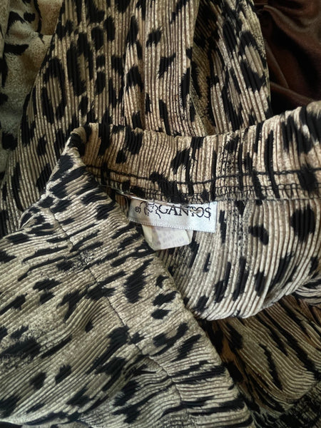 Boho Flowy 90s Vintage Leopard Print Maxi Skirt Whimsy Grunge - Small
