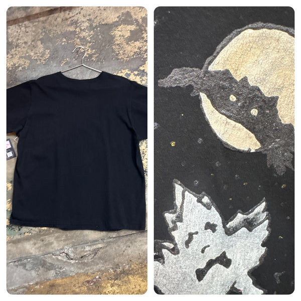 Vintage 80s Halloween Puffy Paint Tee DIY Wearable Art Graphic T Shirt L