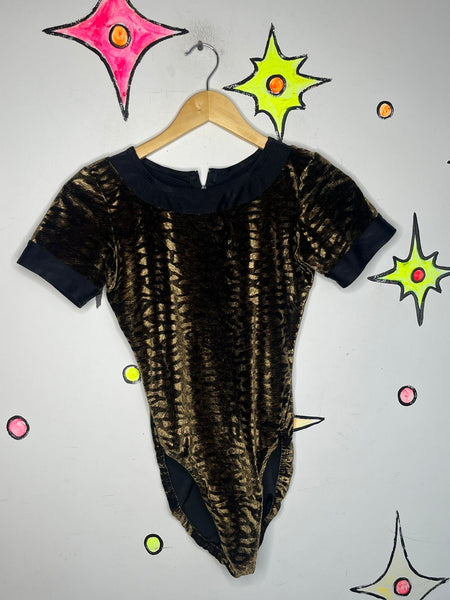 Velvet Tiger Print Bodysuit Stretch Catsuit Catwoman Glam Grunge Cosplay Small