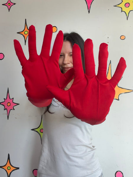 Red Costume Gloves Vamp Devil Burlesque Glam Halloween Party Gloves
