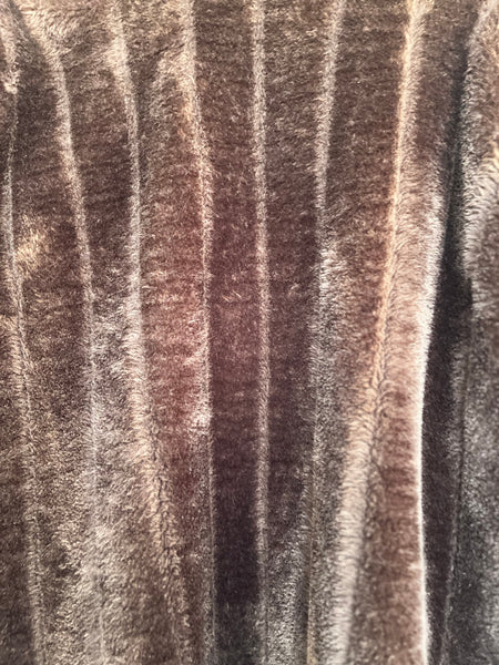 Vintage 70s 80s Y2K Brown Faux Fur Vegan Glam Mob Wife Pinup Boho Grunge Coat X+