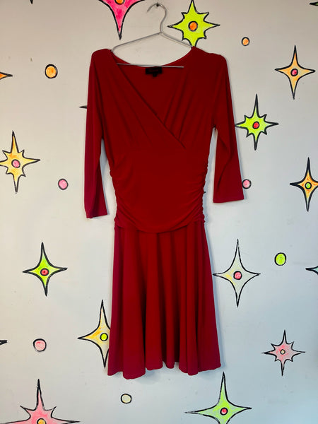 90s Fairy Grunge Red Holiday Christmas Party Dress – Slinky Stretchy Mini – S