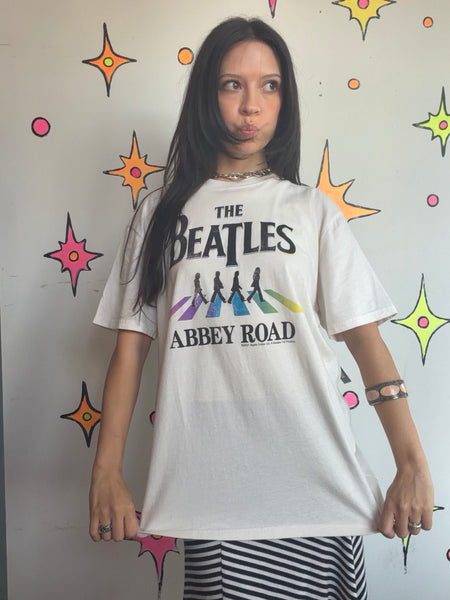 Beatles Abbey Road T-Shirt | Classic Rock Band Tee Vintage Style Relaxed Large
