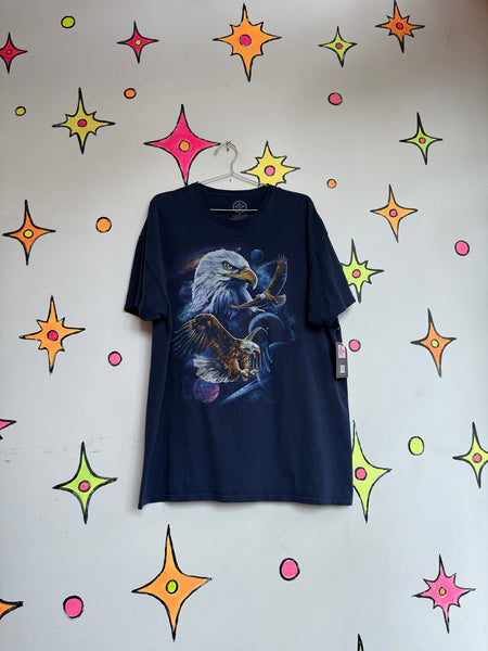 Vintage Style Eagle Graphic Tee Biker Americana Grunge T-Shirt | XL
