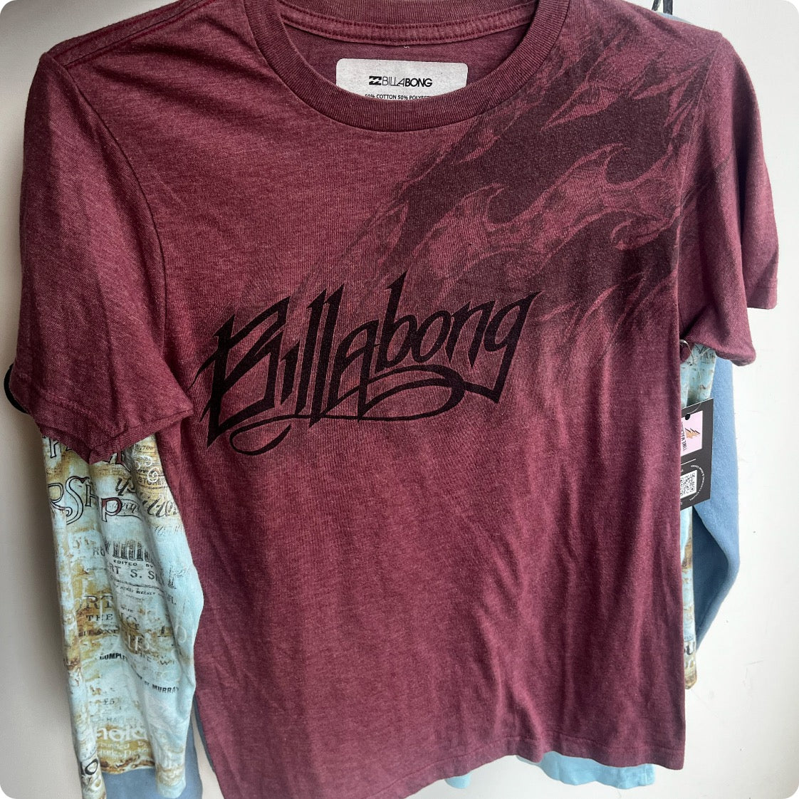 Vintage Y2K | Billabong Grunge Indie Sleaze Tattoo McBling Tee T Shirt | Small