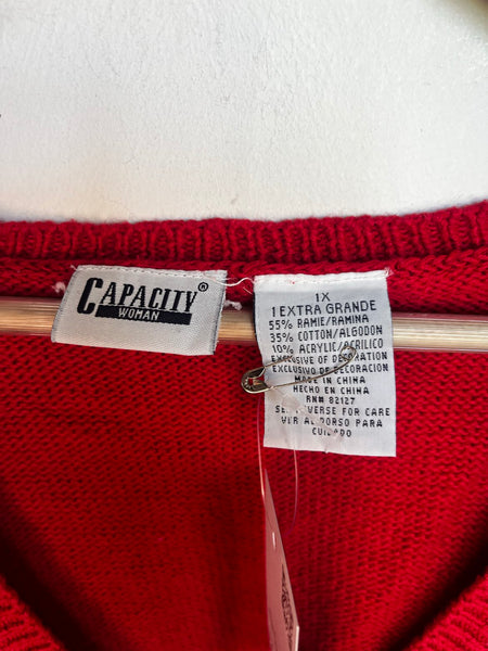 Vintage Christmas Vest Ugly Tacky Holiday Skiing Penguins X Mas Party Sweater XL