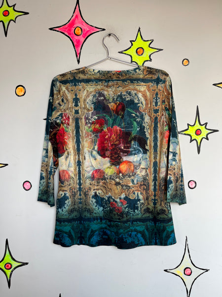 Vintage Y2K Fairy Grunge Rococo Embellished McBling Lightweight Top Size M