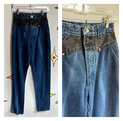 Vintage 80s 90s | Stoney River 27 x 35 Denim Jeans Tapered Leg High Waist