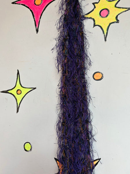 Y2K Purple Fuzzy Fairy Scarf Whimsy Grunge Fairycore Soft Gothic Boho