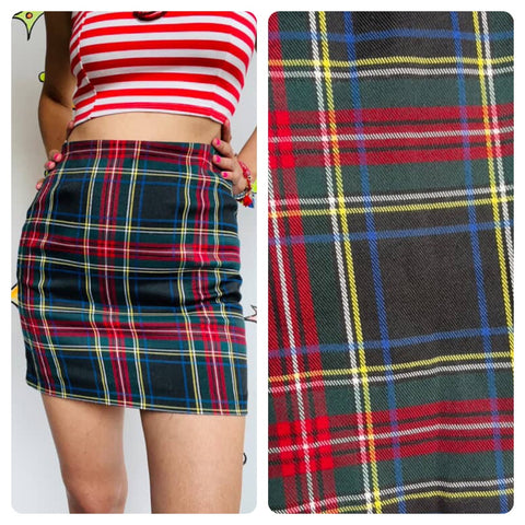 Vintage 90s Y2K | Plaid Tartan A Line Mini Skirt | Punk Grunge Emo | Size 4 5