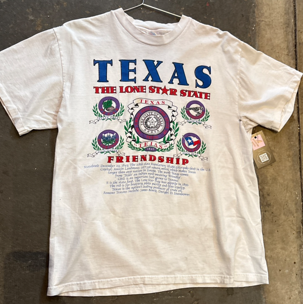 Vintage TEXAS Lone Star State Tee Novelty T-Shirt - Large