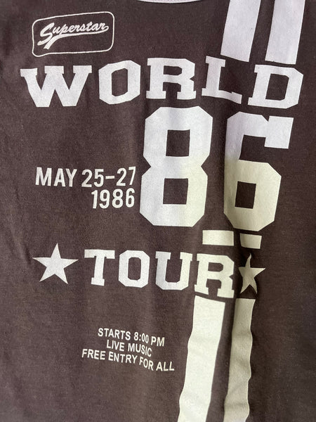 Vintage Y2K Fairy Grunge Glam Moto Racing Baby Tee - Superstar Band T Shirt - S