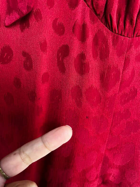 Michael Kors Red Leopard Print Silk Halter Dress Siren Cocktail Party Dress - 8