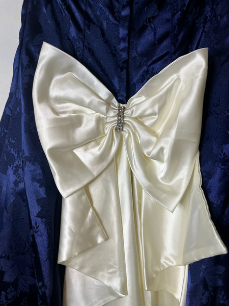 Vintage 80s Blue/Purple Poofy Tulle Prom Party Dress – Rococo Crinoline Glam - S