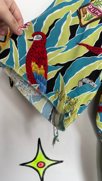 Margaritaville Hawaiian Shirt - Tropical Jimmy Buffett Tiki Aloha Button Up XL