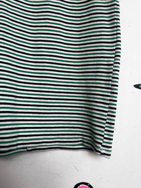 Vintage Striped Mini Dress Forever 21 Fitted Cotton Dress 90s Grunge Casual S