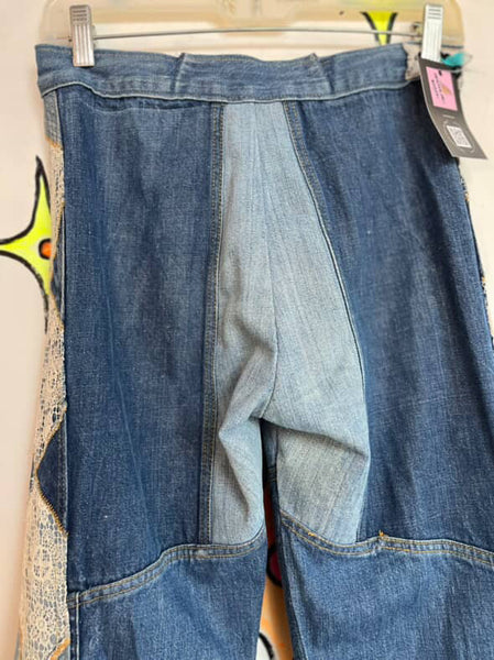1970s Antonio Guiseppe Patchwork Denim Jacket & Pants Set – Rare Vintage - Small
