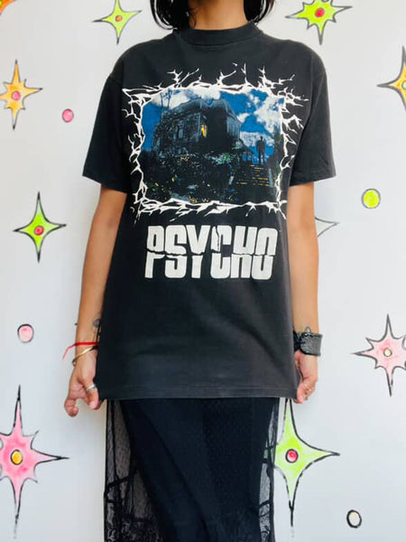 Vintage 80s 90s Psycho Horror Movie T-Shirt – Single Stitch – Rare – Men’s 38-40