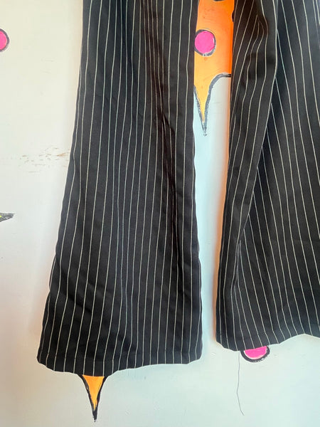Y2K Pinstripe Mall Goth Pants Low Rise Buckle Punk Grunge Trousers S/M