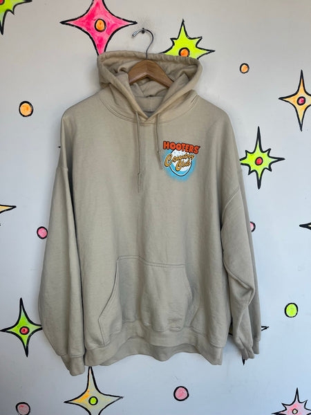 Khaki Hooters Country Club Hoodie Sporty Streetwear Pullover - XL