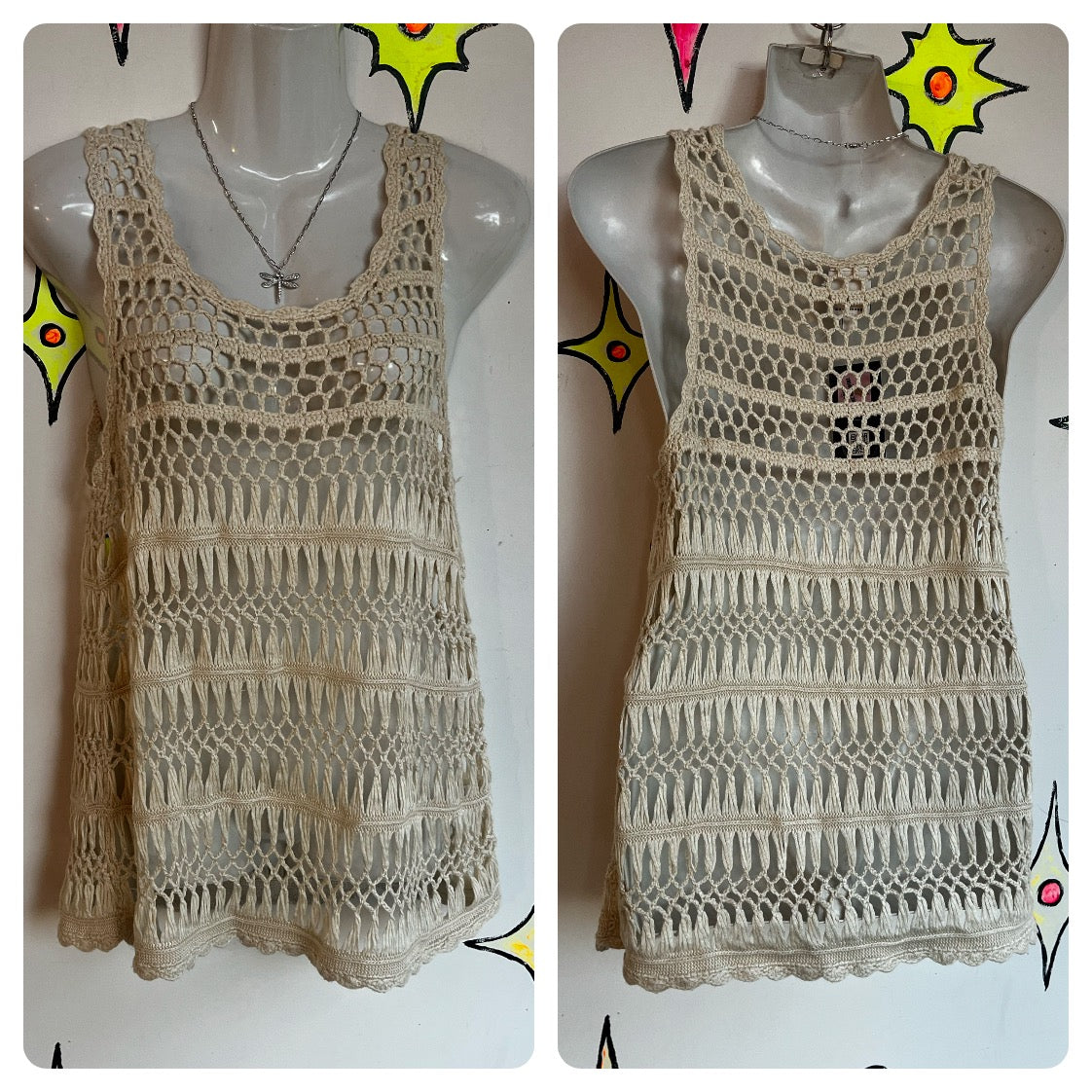 Y2K | Crochet Fairy Grunge Emo Punk Indie Sleaze Fairycore Top | Size S