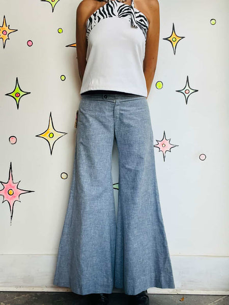 Vintage 60s 70s | Low Rise Lightweight Groovy Bellbottoms | Happy Legs | 5/6