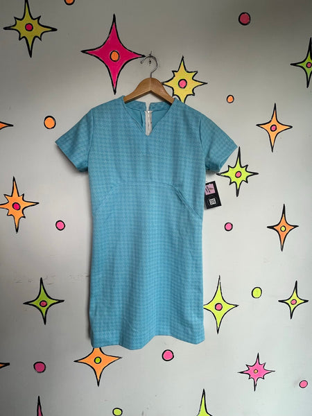Vintage 60s Pastel Blue Mini Dress | Palm Royale Mod French Girl Retro Prep XS/S