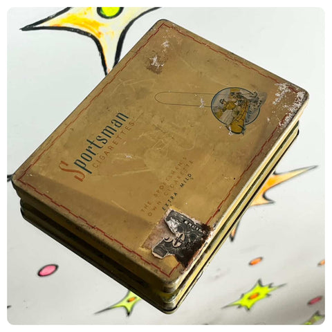 Vintage Sportsman Cigarettes Tin | Metal Case w Stamp