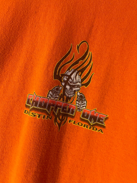 Vintage 90s Chopper Biker Motorcycle Chopper Grunge Skull Graphic Tee - XL