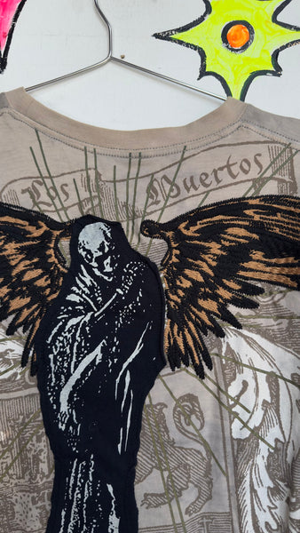 Rebel Spirit Tattoo Print Tee Y2K Indie Sleaze Graphic T Shirt Edgy Streetwear XL