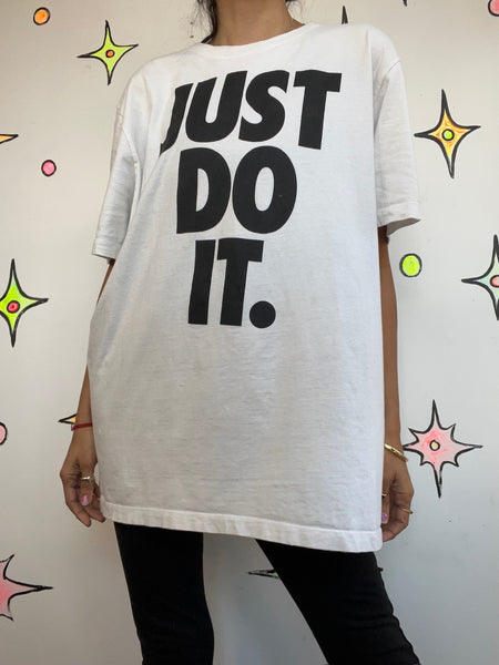 Iconic 90s Nike Just Do It Vintage Tee | White Streetwear Unisex T Shirt | Size XL