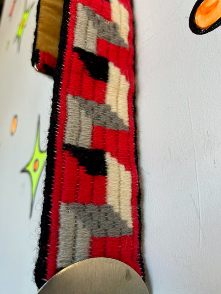 Vintage Moroccan Ceremonial Woven Belt Red Western Ethnic Boho Handmade Belt
