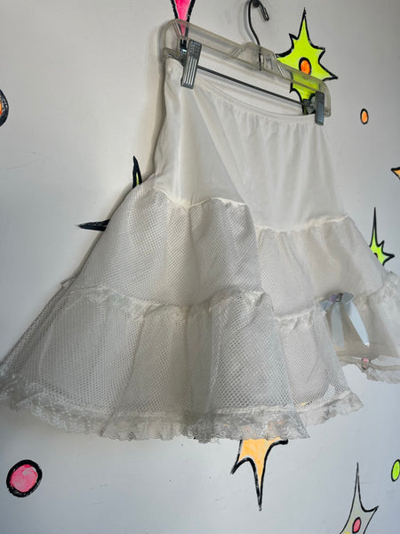 Crinoline Petticoat Skirt – Lace Bow Lolita Coquette Rococo Kawaii Babydoll XS