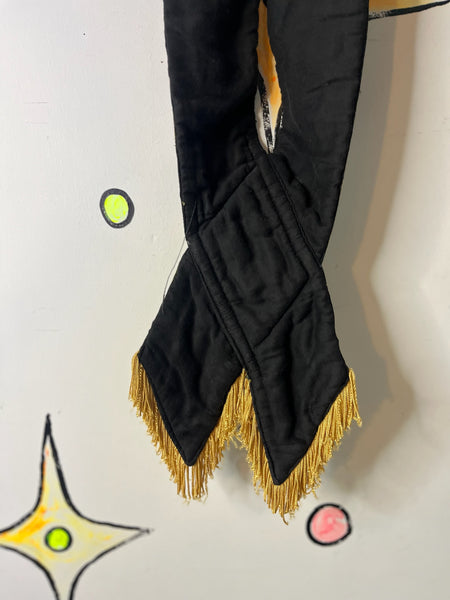 Antique Blue & Gold Velvet Sash Masonic Lodge Ritual Emblems Ornate Ceremonial