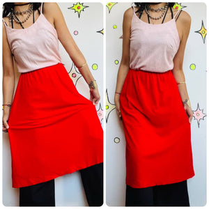 Retro 70s Pink & Red Terry Cloth Midi Dress – Soft Lounge Boho Resort Style S/M