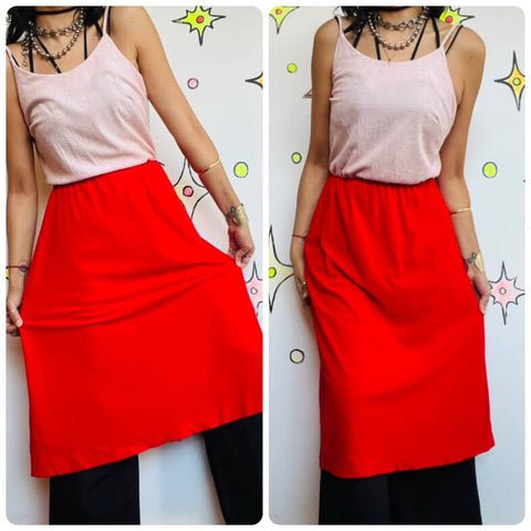 Retro 70s Pink & Red Terry Cloth Midi Dress – Soft Lounge Boho Resort Style S/M