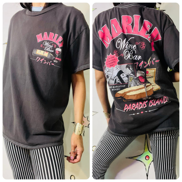 Soft Vintage Japanese Souvenir Tee Bar Shirt Graphic T-Shirt - Grunge Novelty L