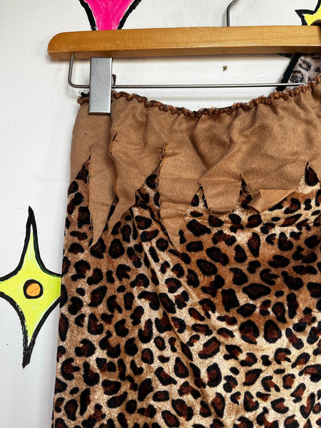 Cave Woman Costume Mini Dress Sexy Stone Age Halloween Flintstones Cosplay S