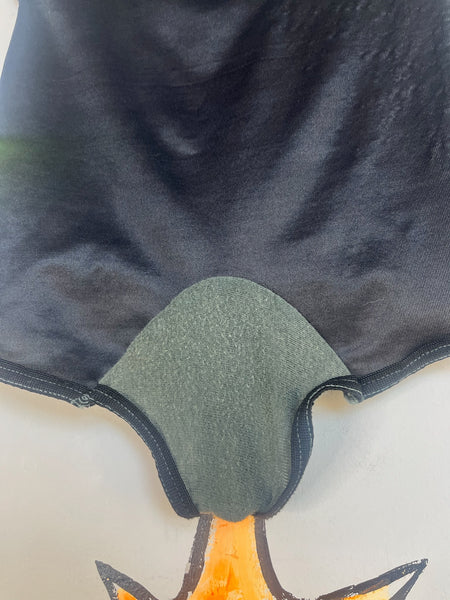 Vintage 70s 80s Witchy Romantic Goth Black Nylon Hot Pants Pin Up Lingerie - M