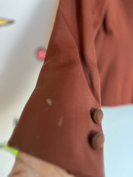 Vintage 1940s Earth Tones Embellished Beaded Blazer Vintage Juniors XS