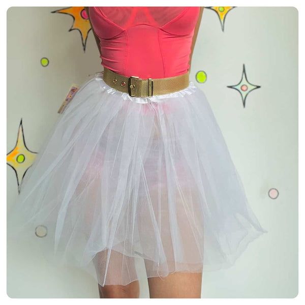 Vintage 80s | Carrie Bradshaw Y2K Extra Full Mini Skirt Crinoline TuTu | Babydoll
