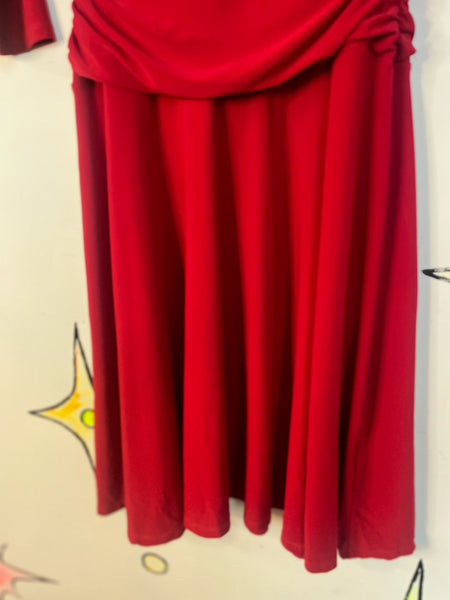 90s Fairy Grunge Red Holiday Christmas Party Dress – Slinky Stretchy Mini – S