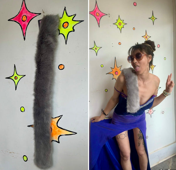 Vegan Fur Stole Old Hollywood Glam Faux Fur Mob Wife Vintage Glamour Shrug