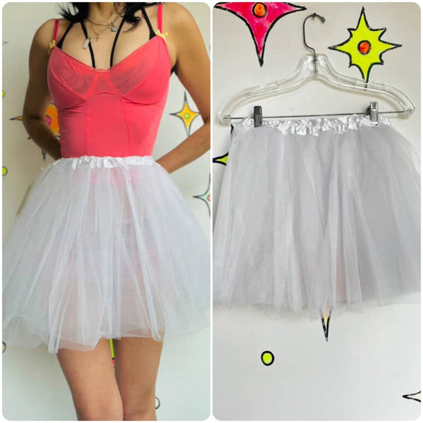 Vintage 80s | Carrie Bradshaw Y2K Extra Full Mini Skirt Crinoline TuTu | Babydoll