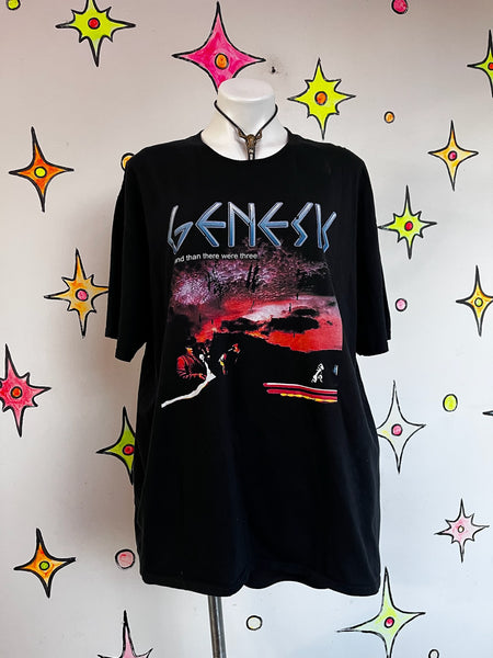 Vintage 90s Genesis Band Tee Grunge Rock Cotton Phil Collins Concert T-Shirt XL+