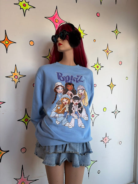 Bratz Doll Pop Art Graphic Sweatshirt Y2K Dollcore Kawaii Pullover | M