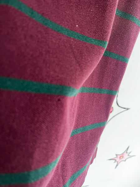 Vintage 90s Striped Polo Shirt | 90s Preppy Grunge Streetwear | Cotton Polo | L